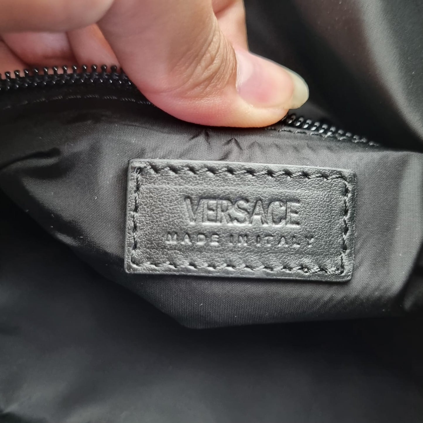 Versace Duffle Bag Nylon BLack New Size 46x27x2