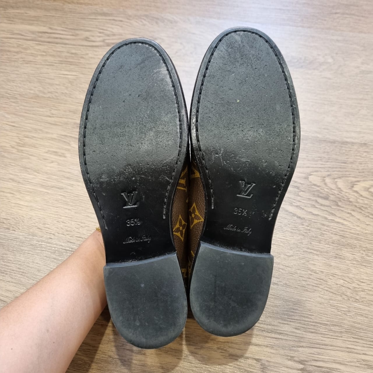 Louis Vuitton Mocasin Plano Chess Loafers Mono Size 35,5/23