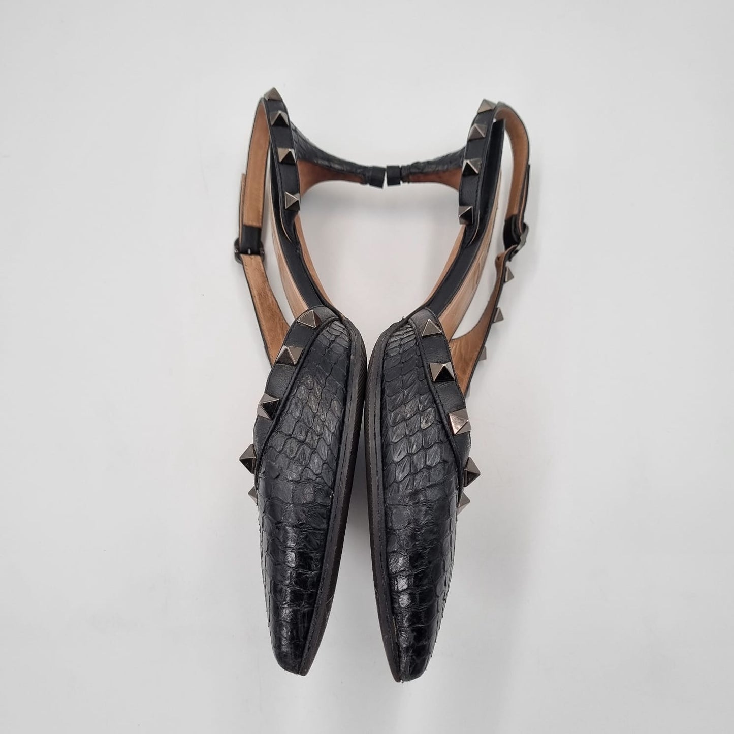 Valentino Rockstud Slingback Black Size 37,5/24 Dari Ujung