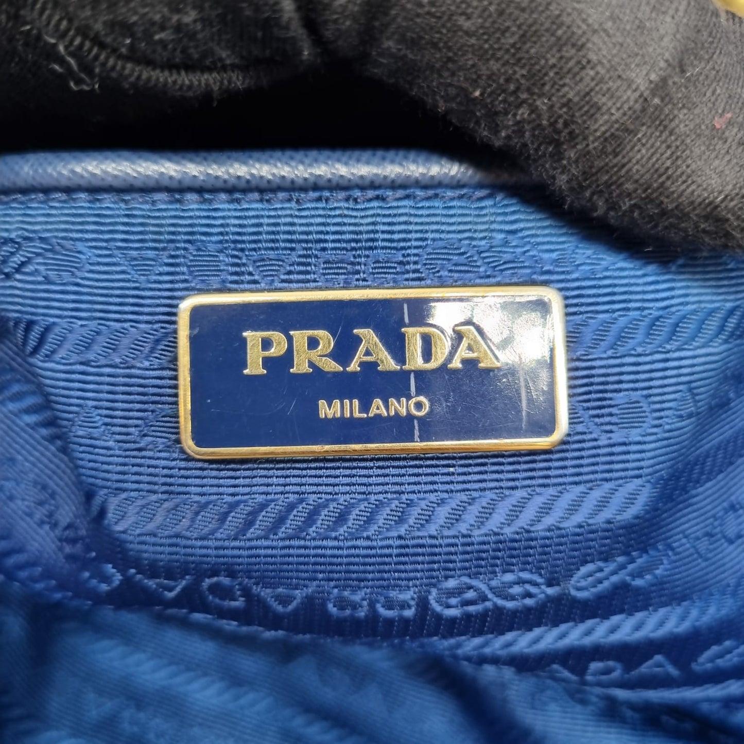 Prada Tote Nylon Navy Blue GHW Size 35x13x30