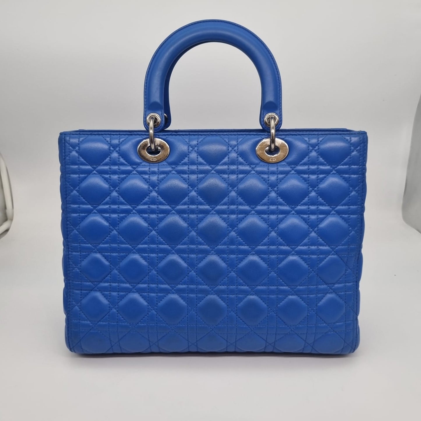 Dior Lady Dior Large Blue SHW 2013 Size 33x11x25