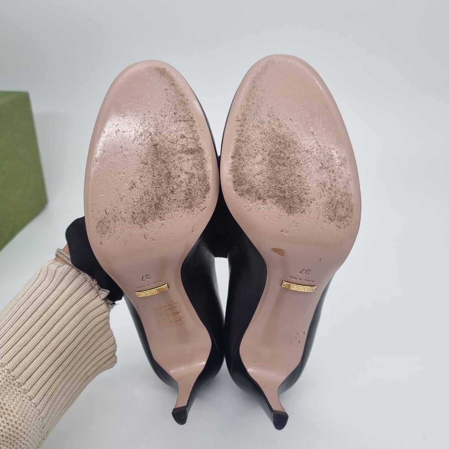 Gucci Heels Leather Black Size 37/24,5