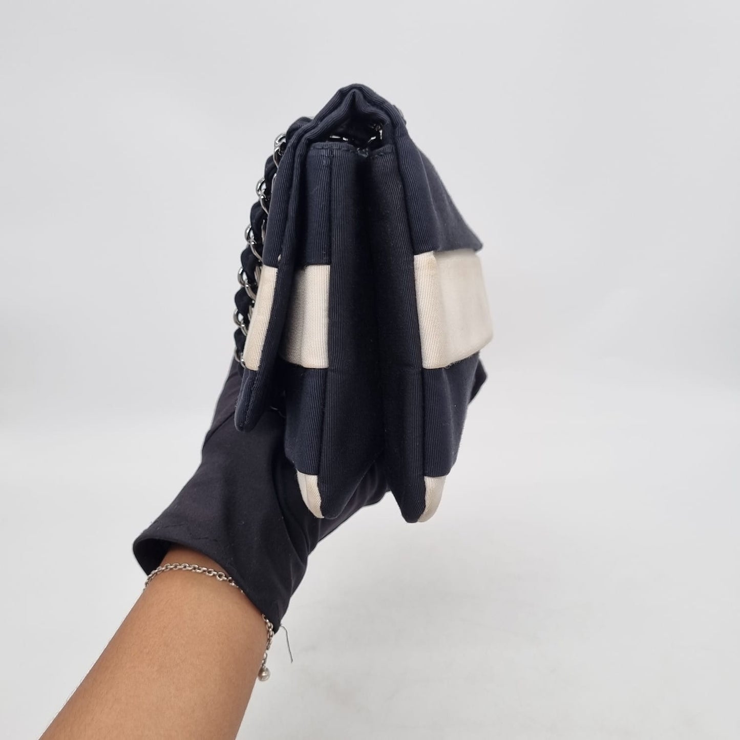 Chanel Reissue Jumbo White Black Canvas #12 Size 29x3x16