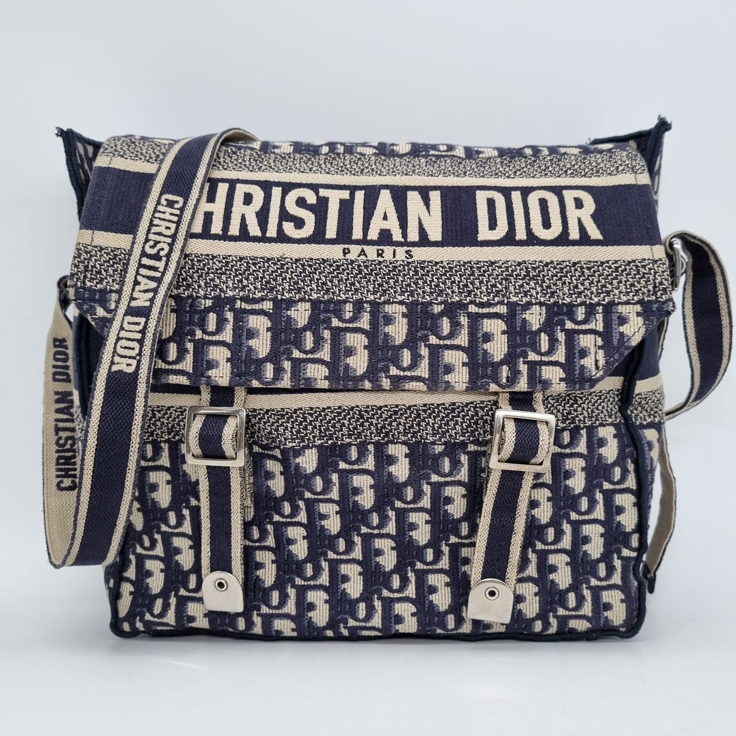 Dior Diorcamp Oblique Embroidery Blue 2018 Size 26x12x24