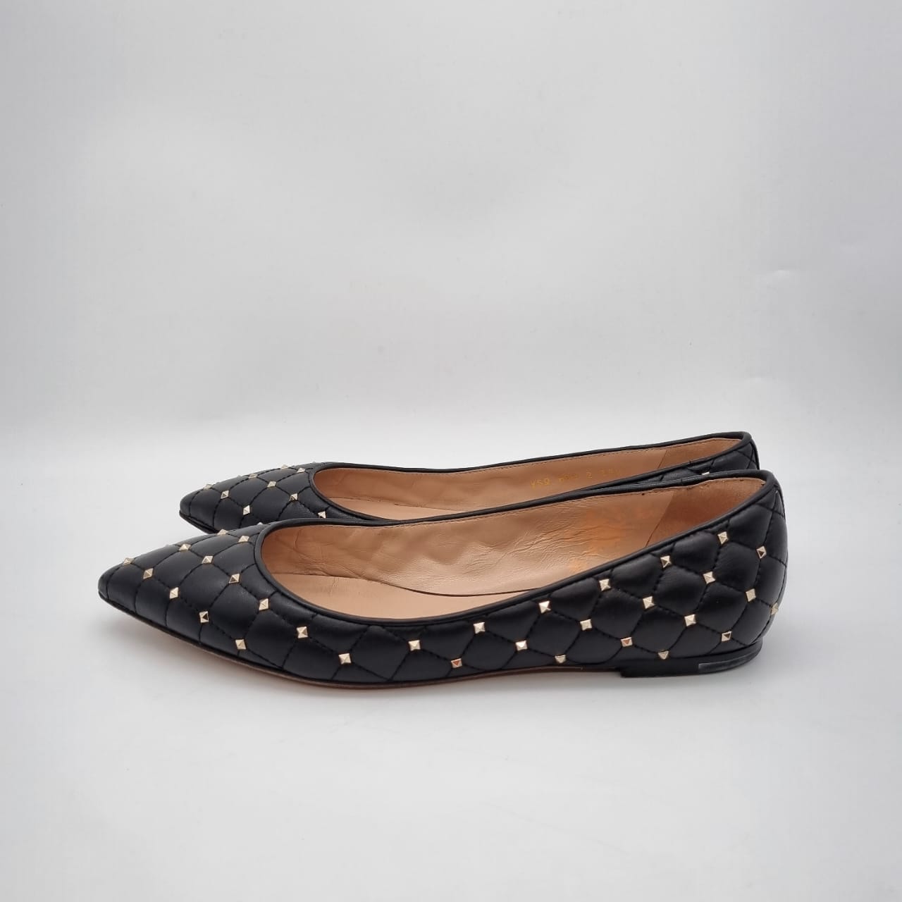 Valentino Ballerina Flats Black Stud Size 39,5/26