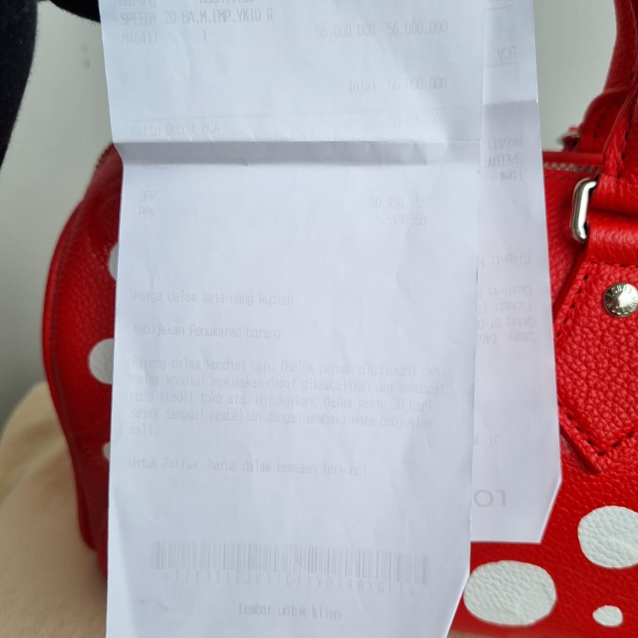 Louis Vuitton x Yayoi Kusama Speedy 20 Red CHIP 2023 Size 20x11x16
