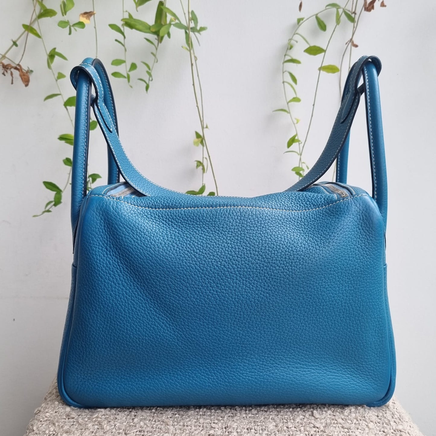 Hermes Lindy 30 Blue Jeans PHW #R Size 30x13x20