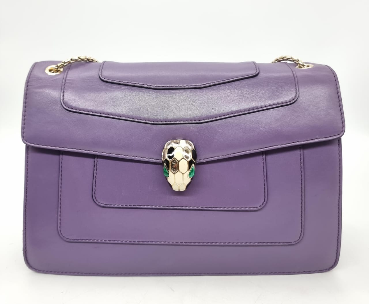 Bvlgari Medium Serpenti Forever Crossbody Bag Purple Size 27x5x20