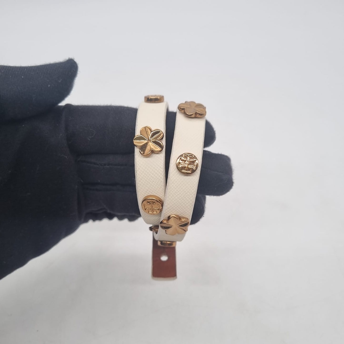 Tory Burch Bracelet Stud White GHW