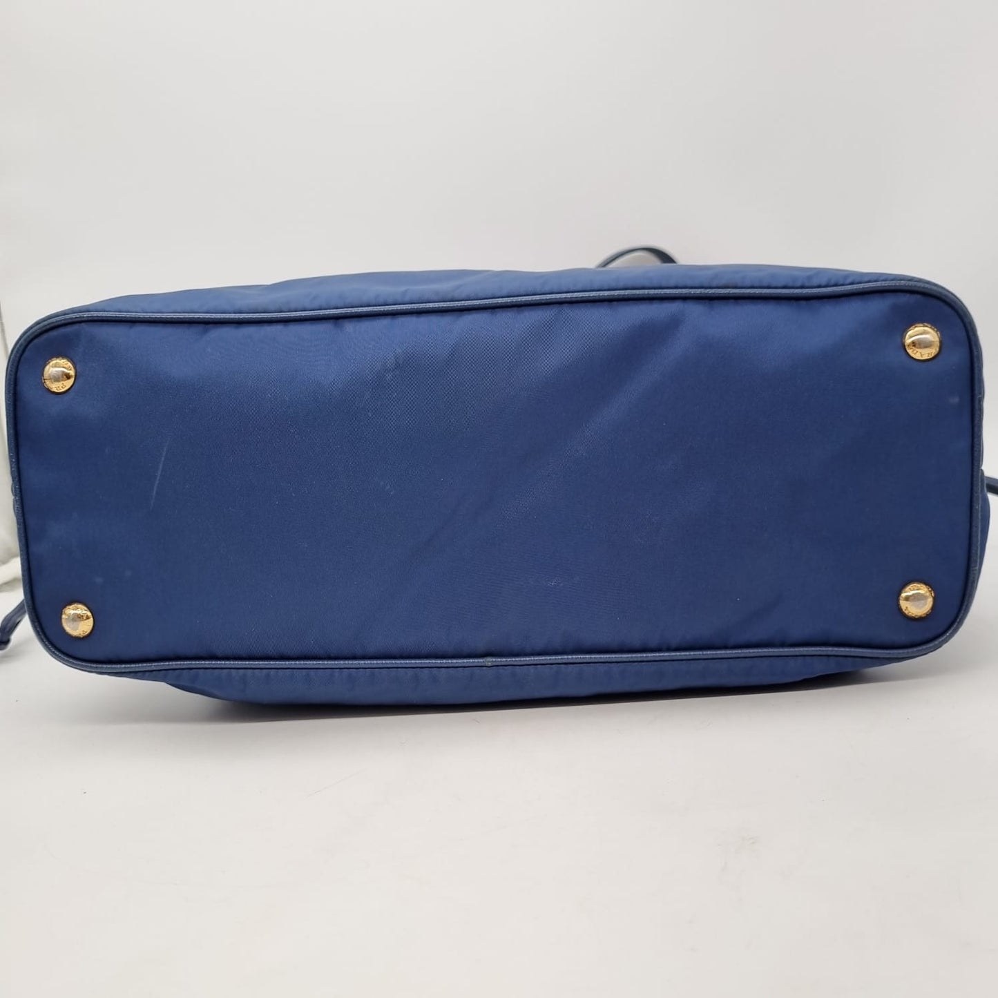 Prada Tote Nylon Navy Blue GHW Size 35x13x30