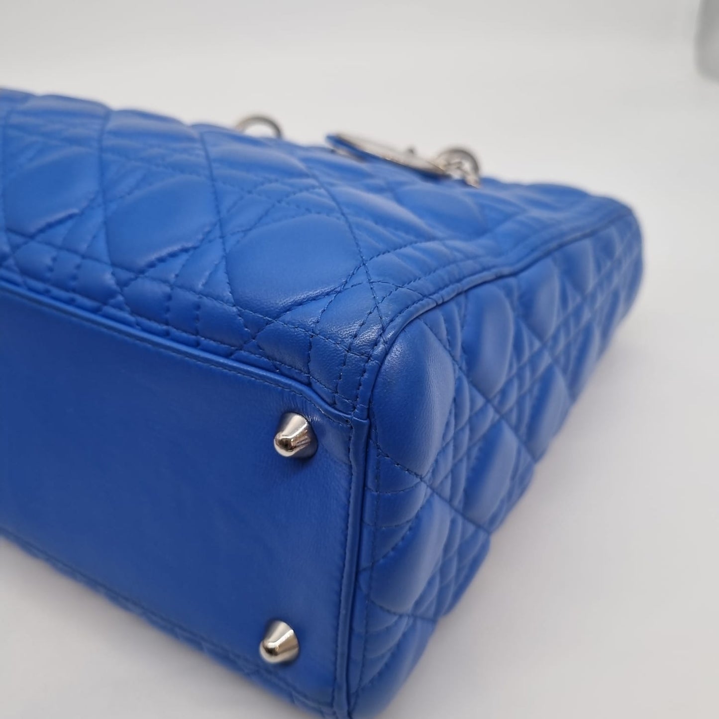 Dior Lady Dior Large Blue SHW 2013 Size 33x11x25