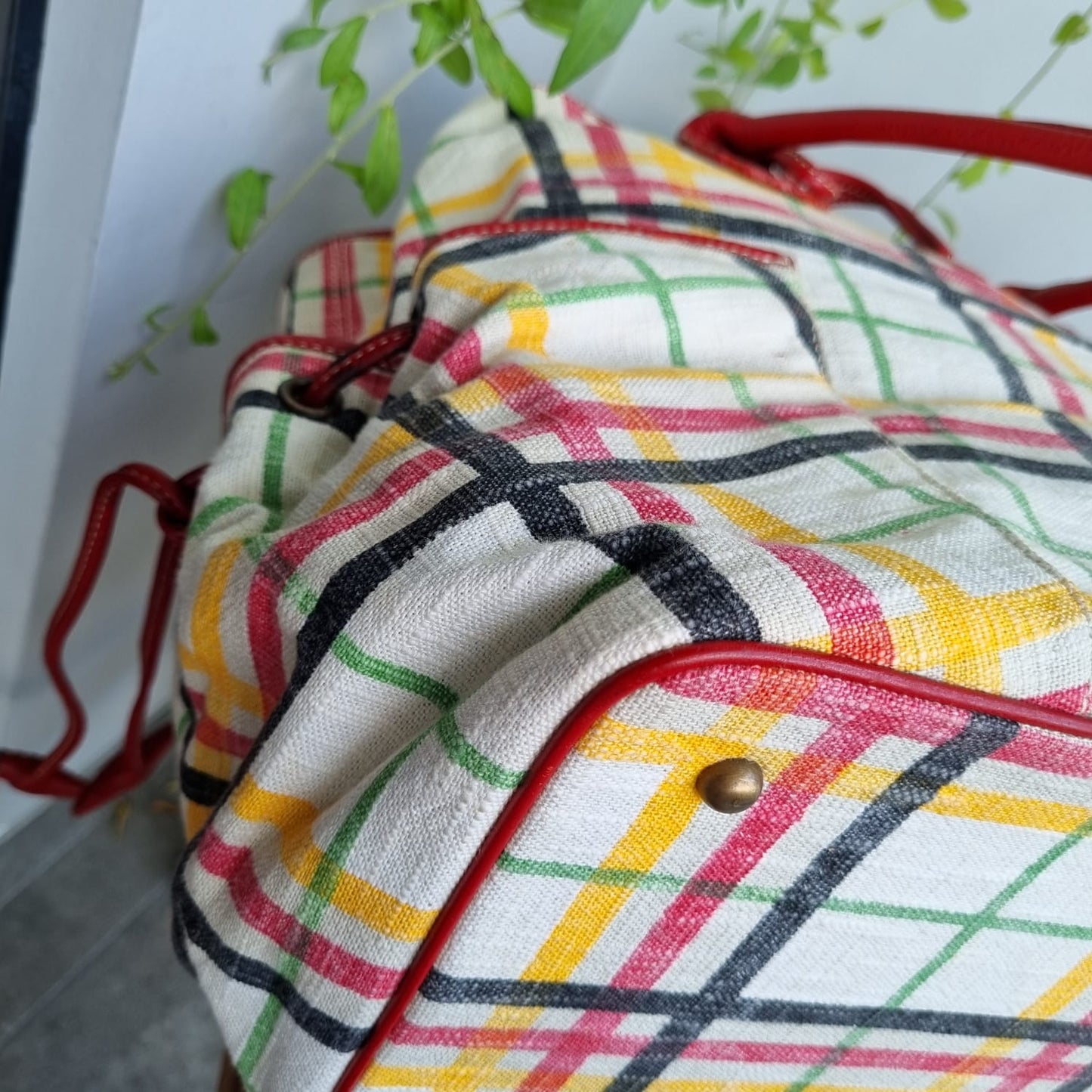Burberry Canvas Nova Check Large Tote Multicolor Size 34x20x30