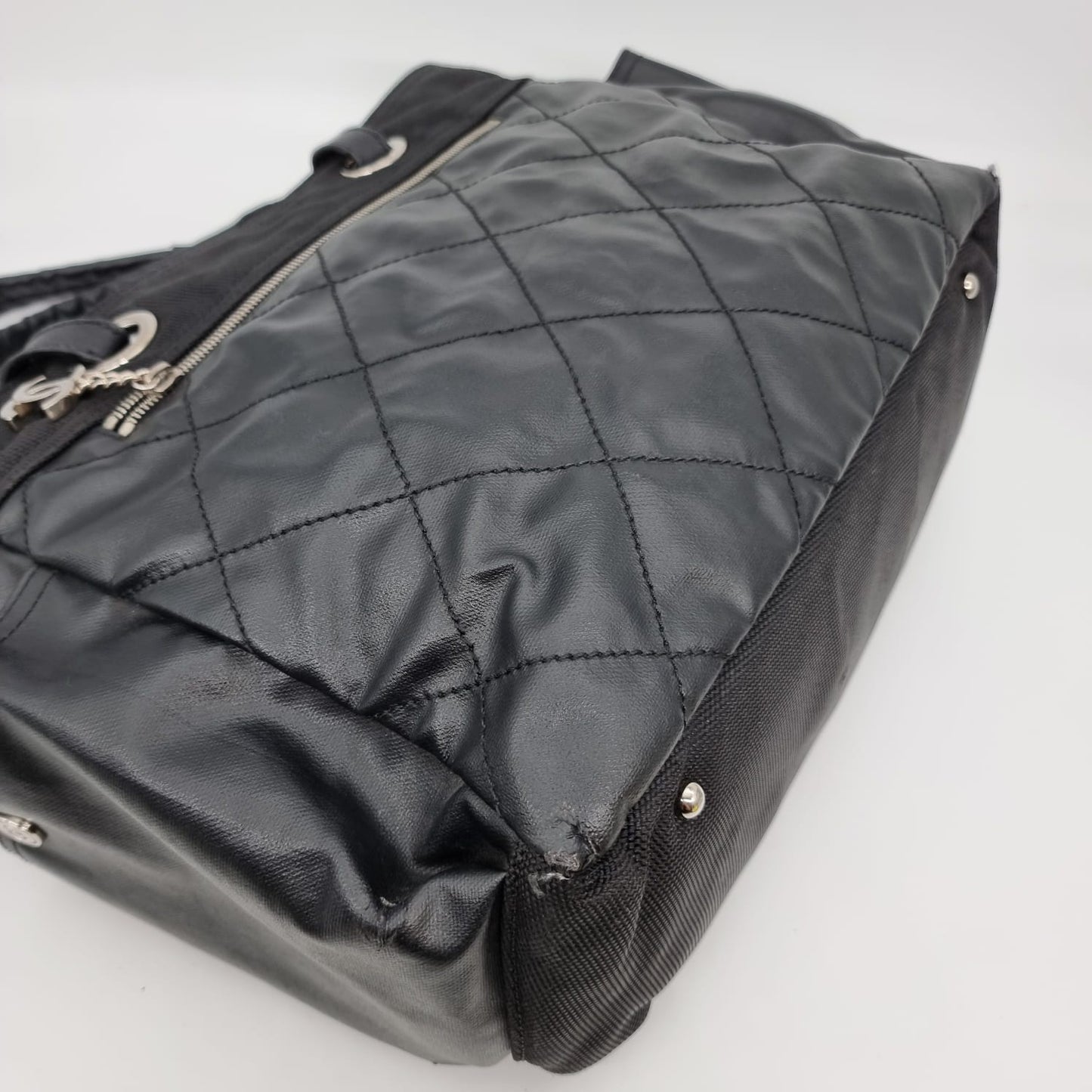 Chanel Biarritz Medium Tota Bag Black #13 Size 38x15x28