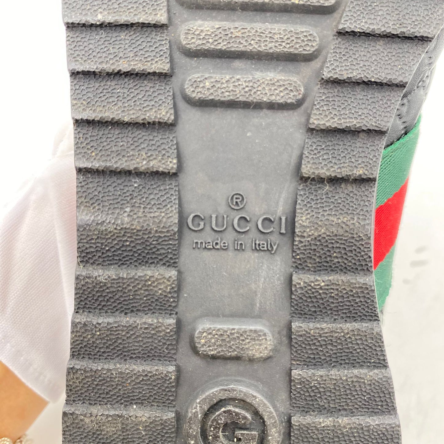 Gucci Lace Up Sneakers Web Black Size 7G/27
