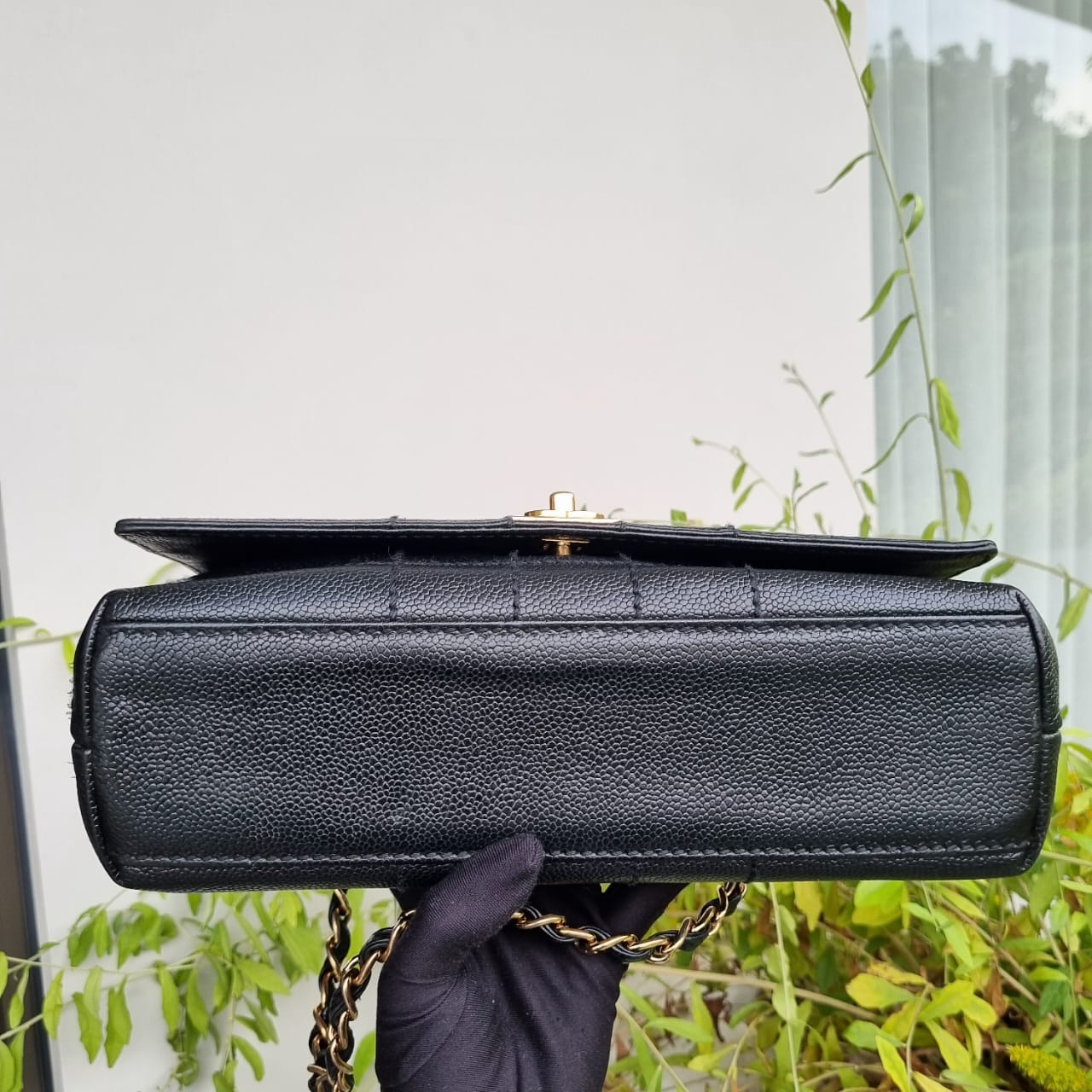 Chanel Vintage Flap Bag Black Caviar GHW (broken Holo) Size 29x9x16
