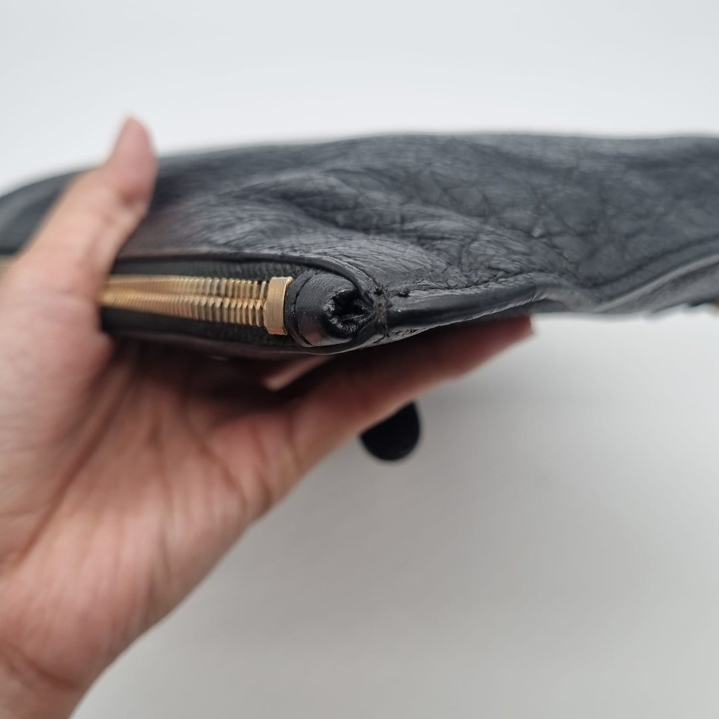 Balenciaga Classic Clutch Agneu Black GHW #V 2020 Size 34x24