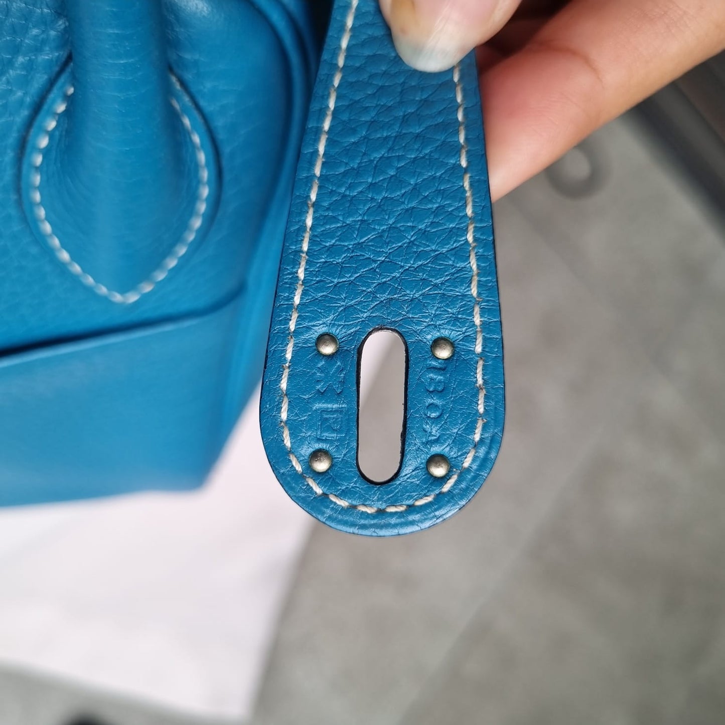 Hermes Lindy 30 Blue Jeans PHW #R Size 30x13x20