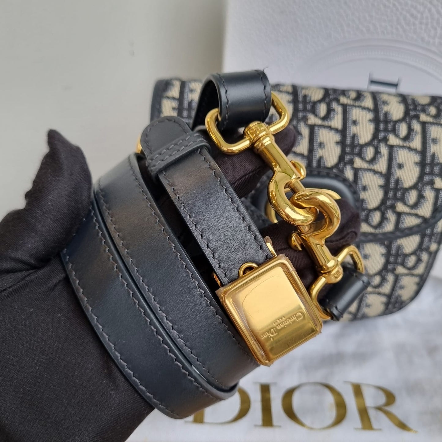 Dior Bobby Oblique Navy Blue 2021 Size 17x6x15