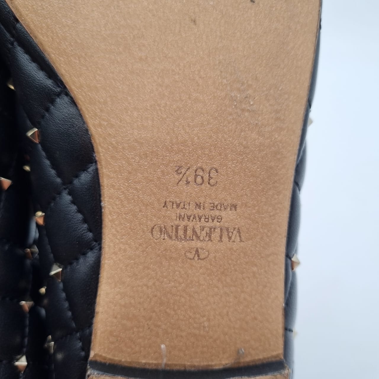 Valentino Ballerina Flats Black Stud Size 39,5/26