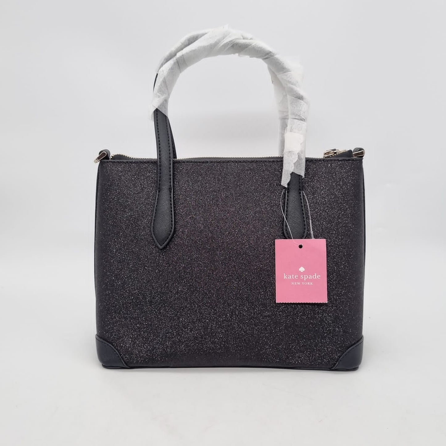 Kate Spade Satchel Glitter Fabric Shoulder Bag Black Size 24x1019