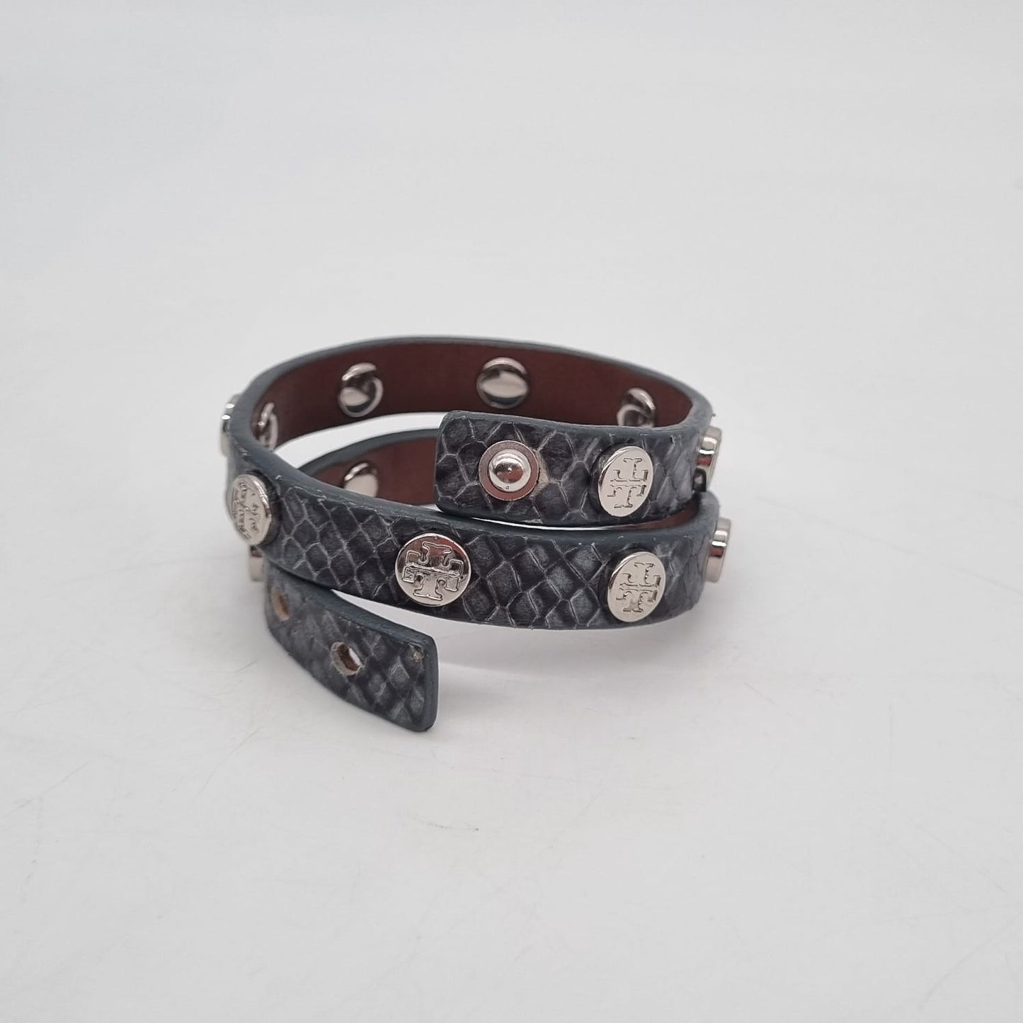 Tory Burch Double Tour Bracelet Snake Skin