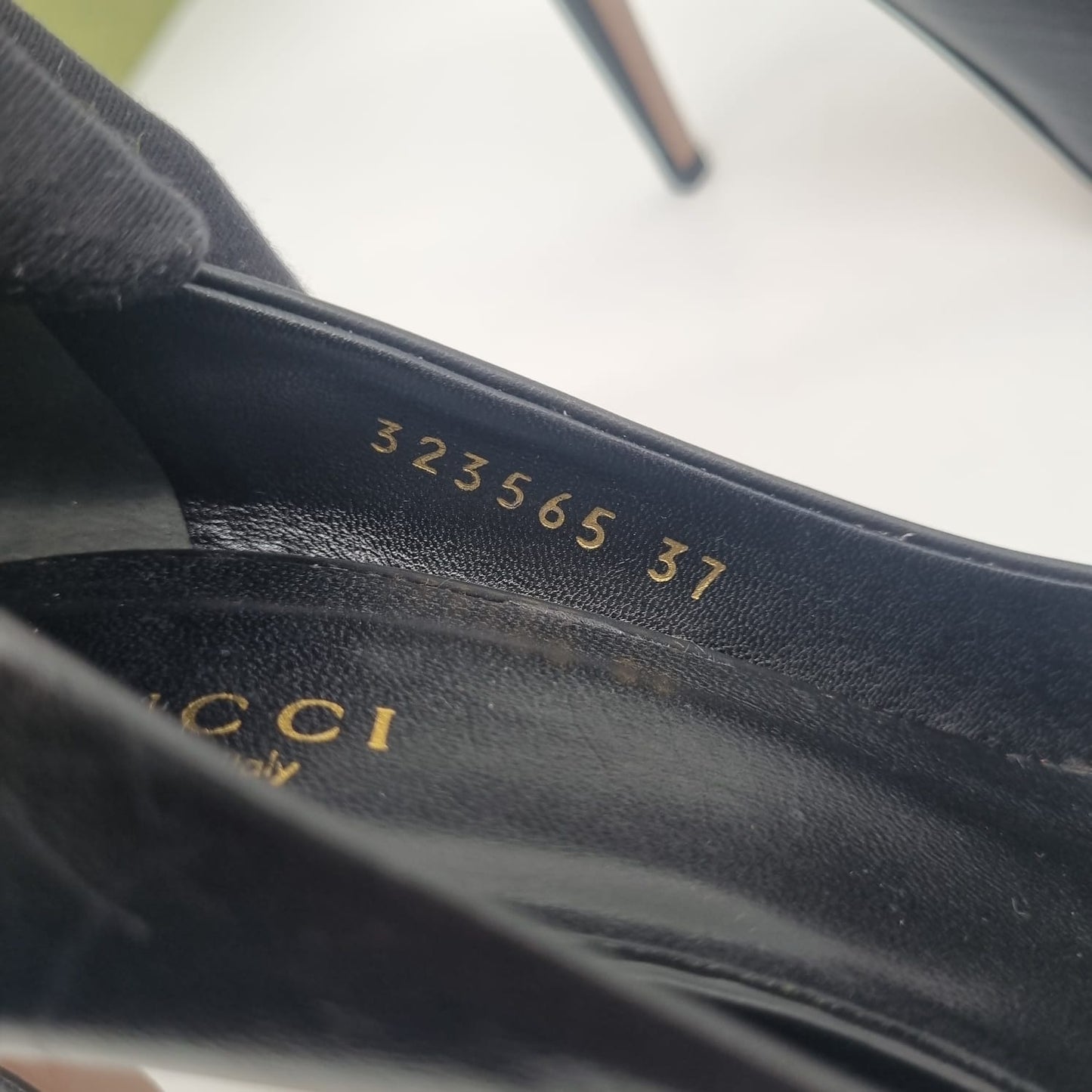 Gucci Heels Leather Black Size 37/24,5