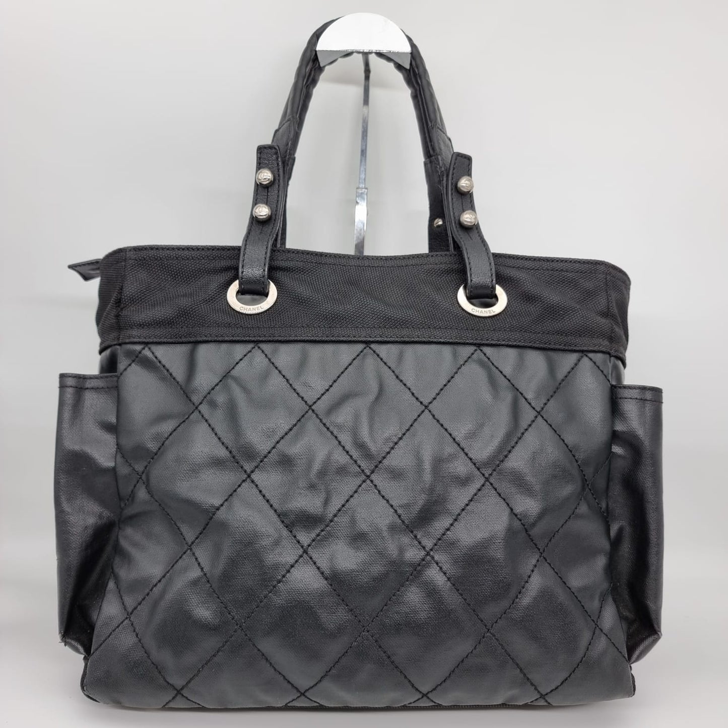 Chanel Biarritz Medium Tota Bag Black #13 Size 38x15x28