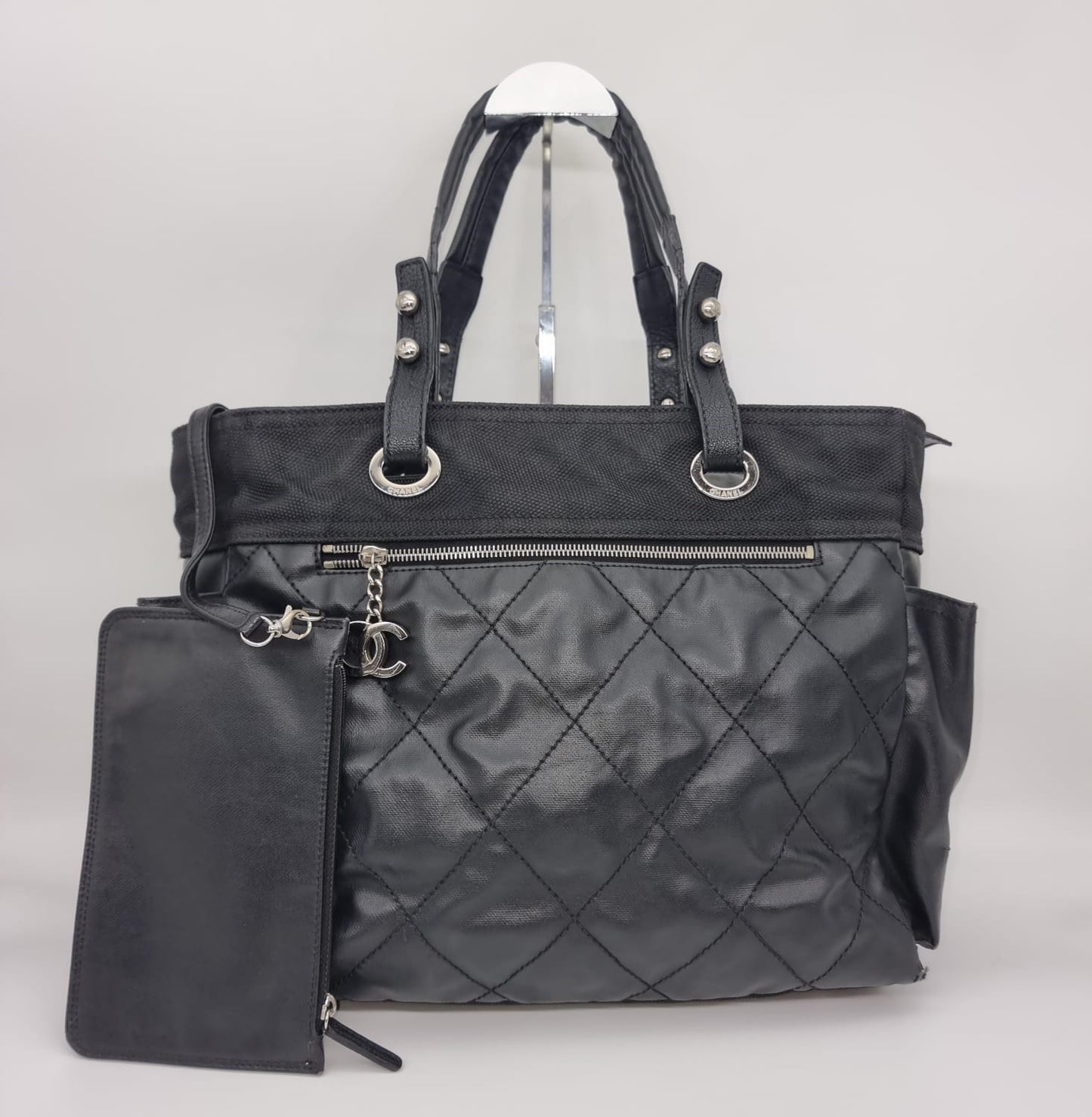 Chanel Biarritz Medium Tota Bag Black #13 Size 38x15x28