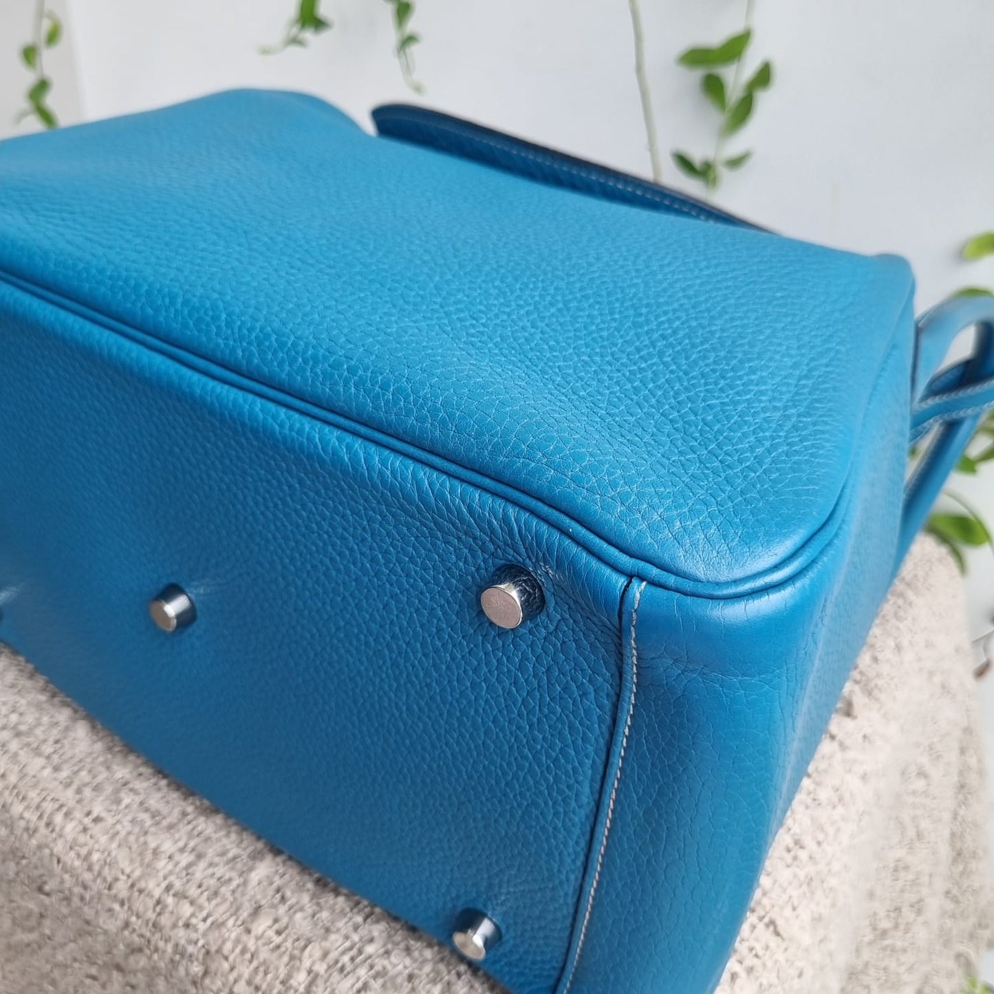 Hermes Lindy 30 Blue Jeans PHW #R Size 30x13x20