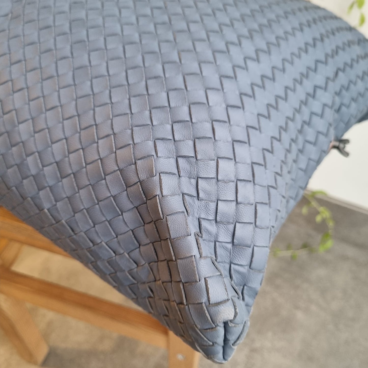 Bottega Veneta Intercciato Convrtible Satchel Grey Size 52x42