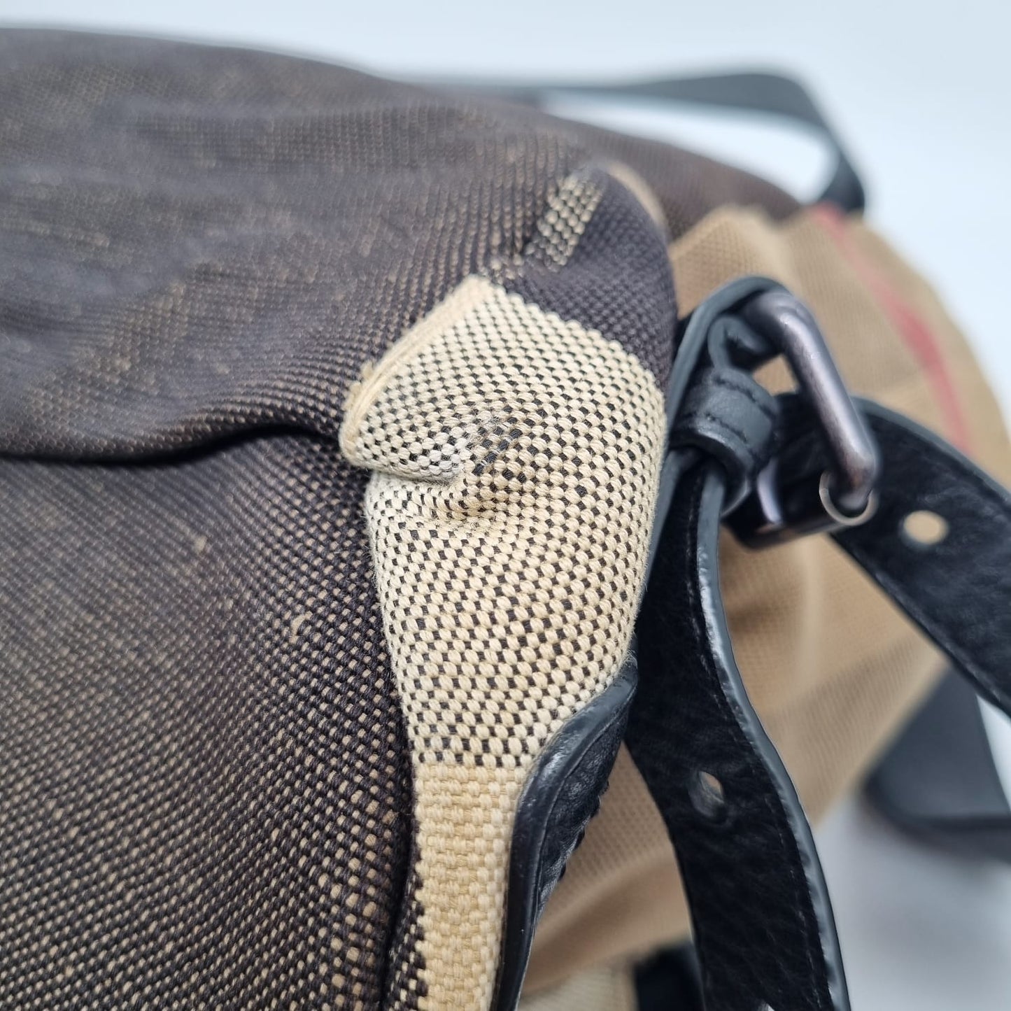 Burberry Backpack Canvas Brown Size 38x14x36