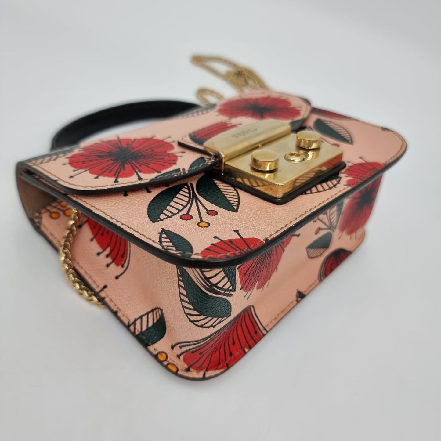 Furla Metropolis Floral Shoulder Bag Size 17x7x13
