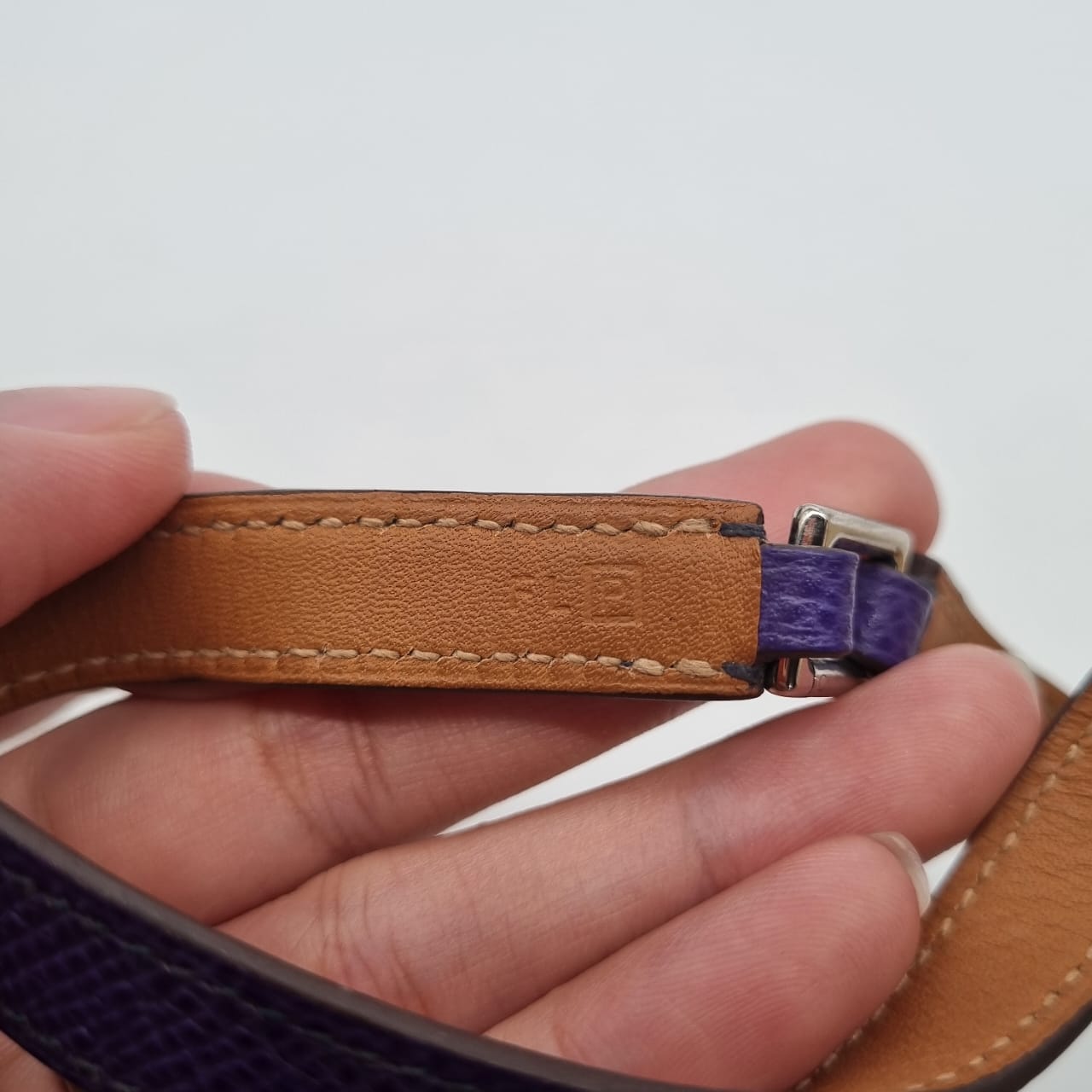 Hermes Kelly Double Tour PHW Iris Togo Leather #P 2011 Size S