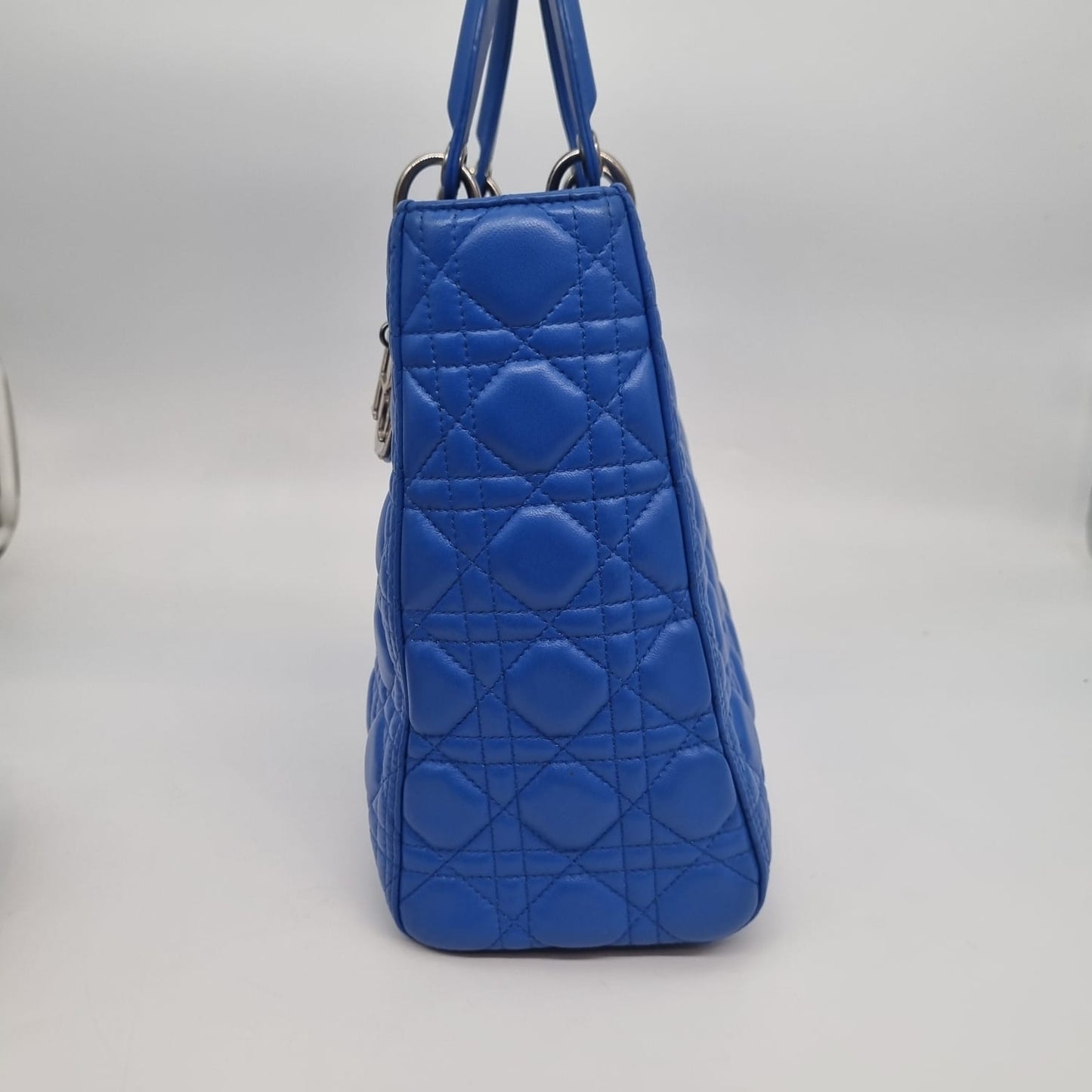 Dior Lady Dior Large Blue SHW 2013 Size 33x11x25