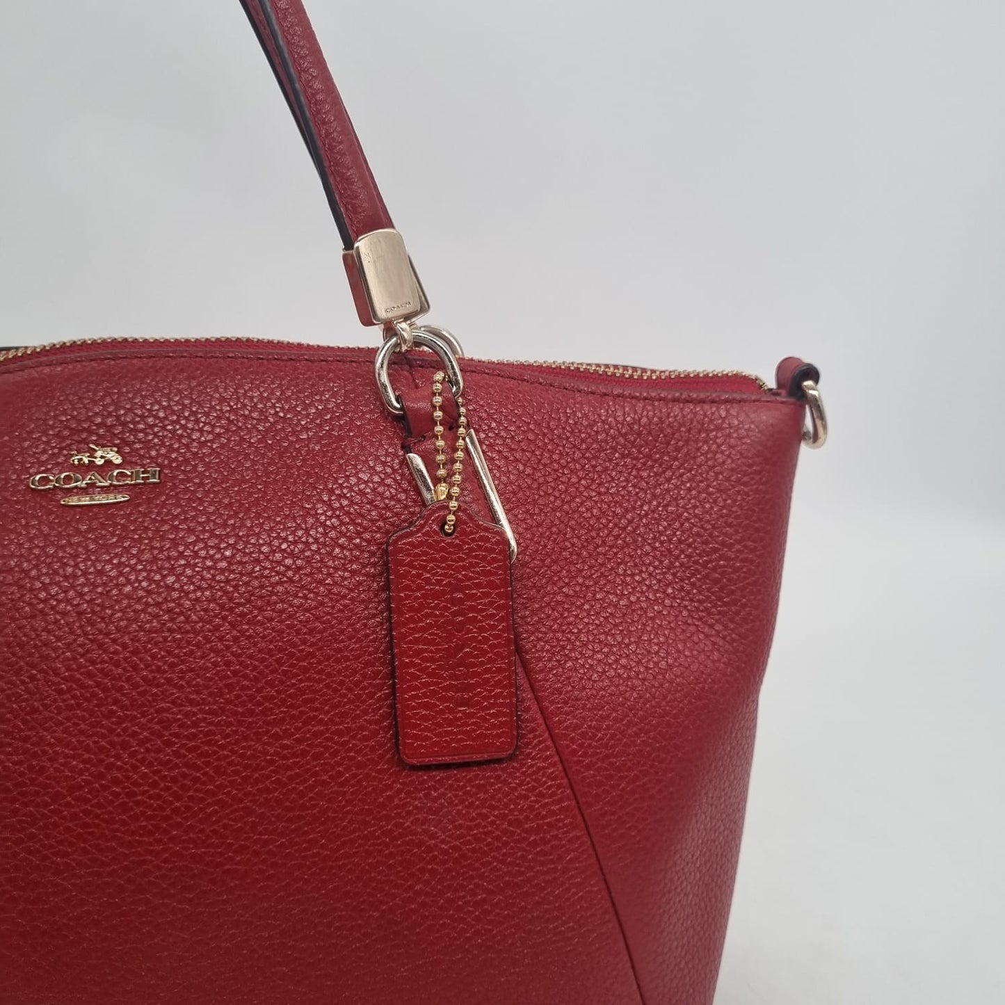 Coach Kelsey Pebble Leather Red 2in1 Size 27x8x20