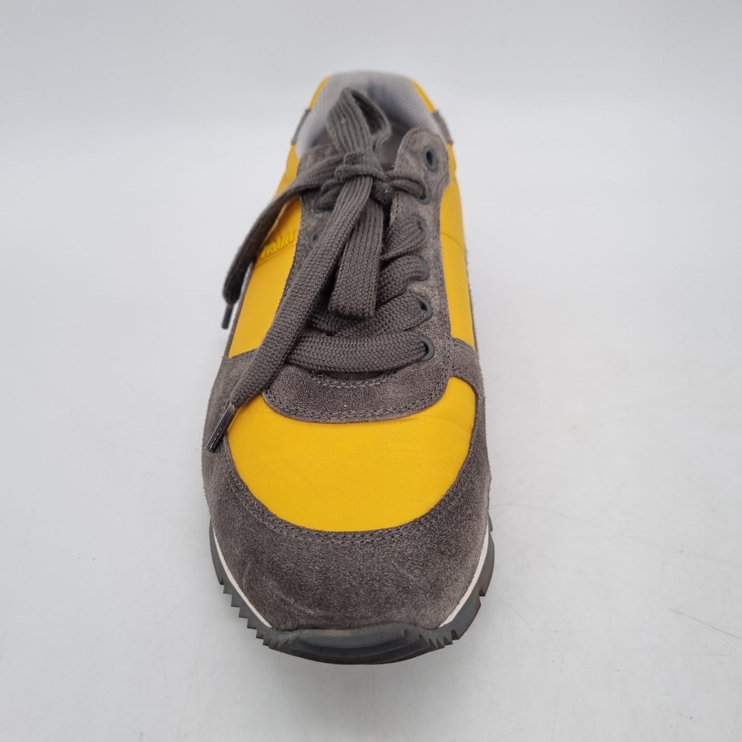 Prada Sneaker Suede Grey Yellow Size 7/27