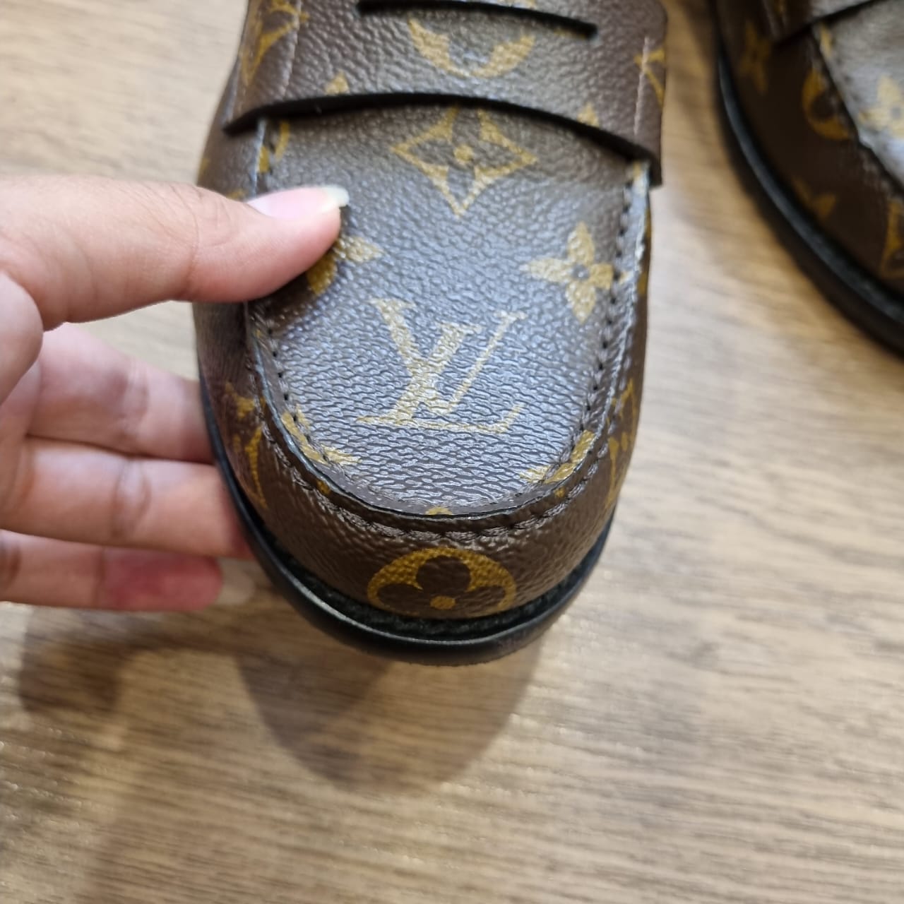 Louis Vuitton Mocasin Plano Chess Loafers Mono Size 35,5/23