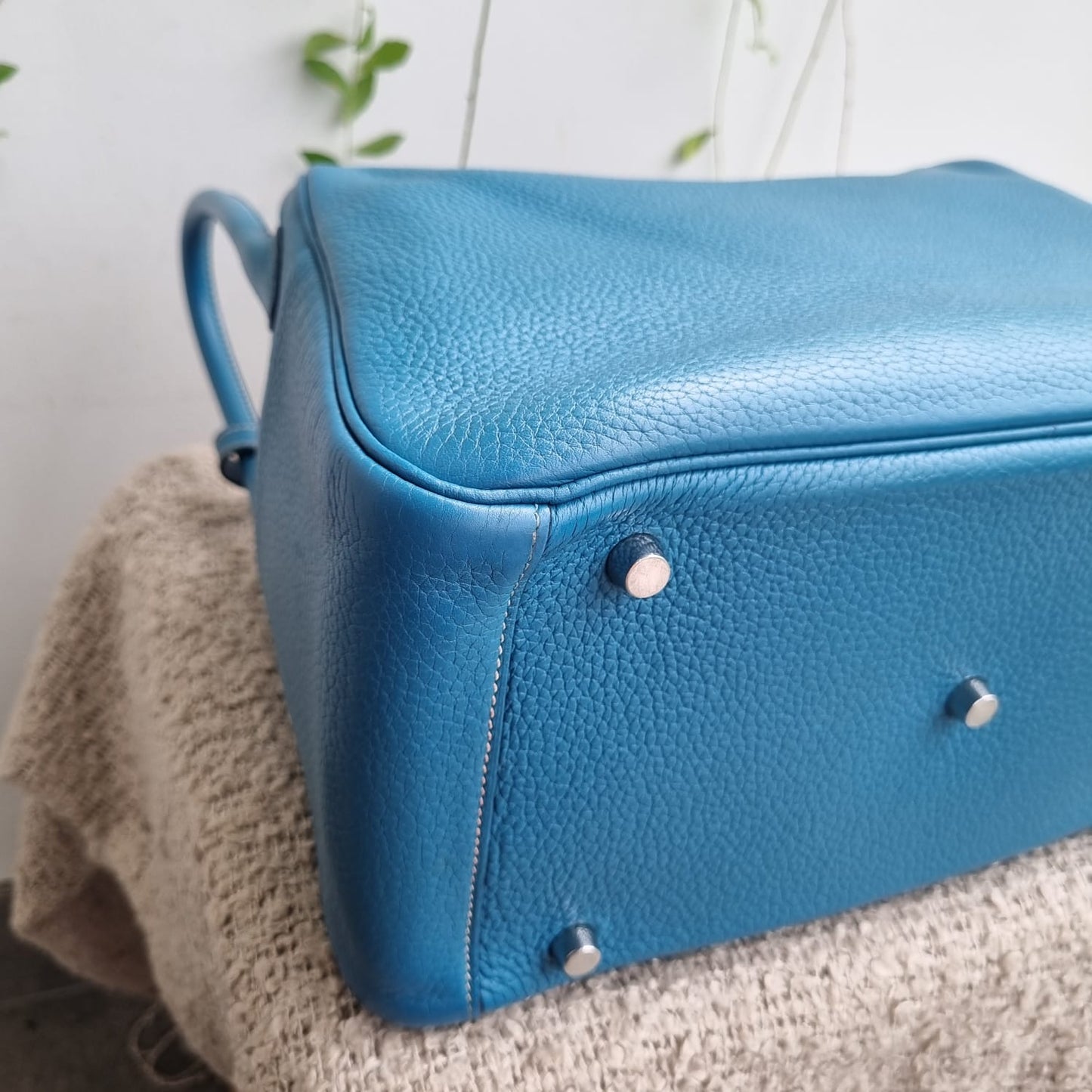 Hermes Lindy 30 Blue Jeans PHW #R Size 30x13x20