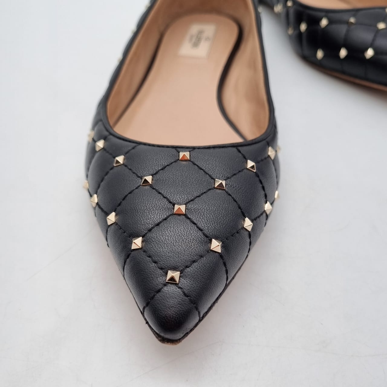 Valentino Ballerina Flats Black Stud Size 39,5/26