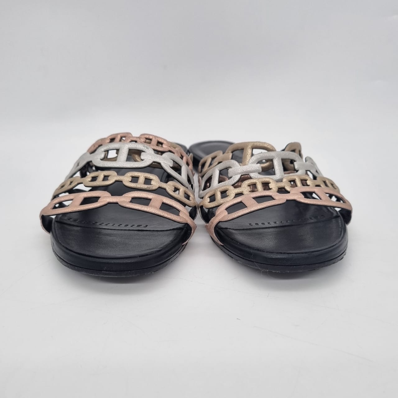 Hermes Sandal Thalassa Chevre Metallic Multicolor Size 37/24