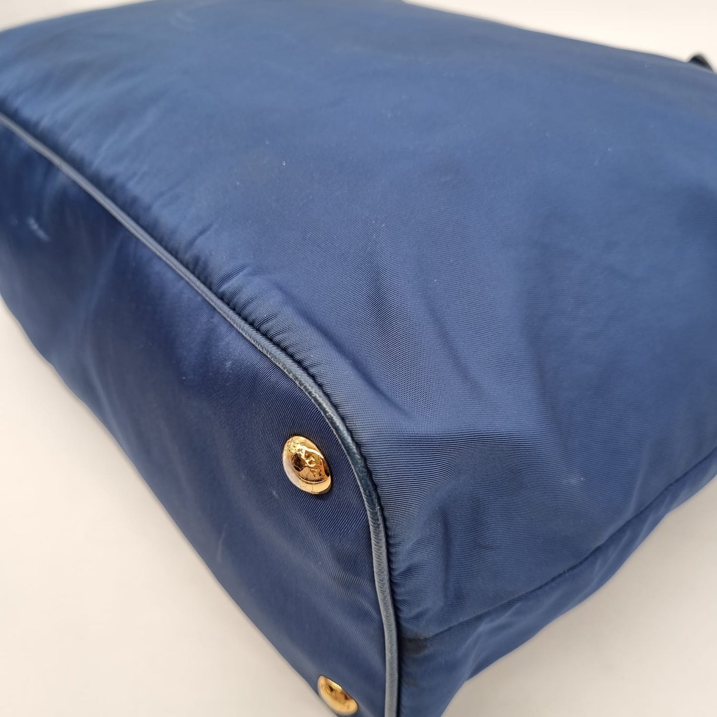 Prada Tote Nylon Navy Blue GHW Size 35x13x30
