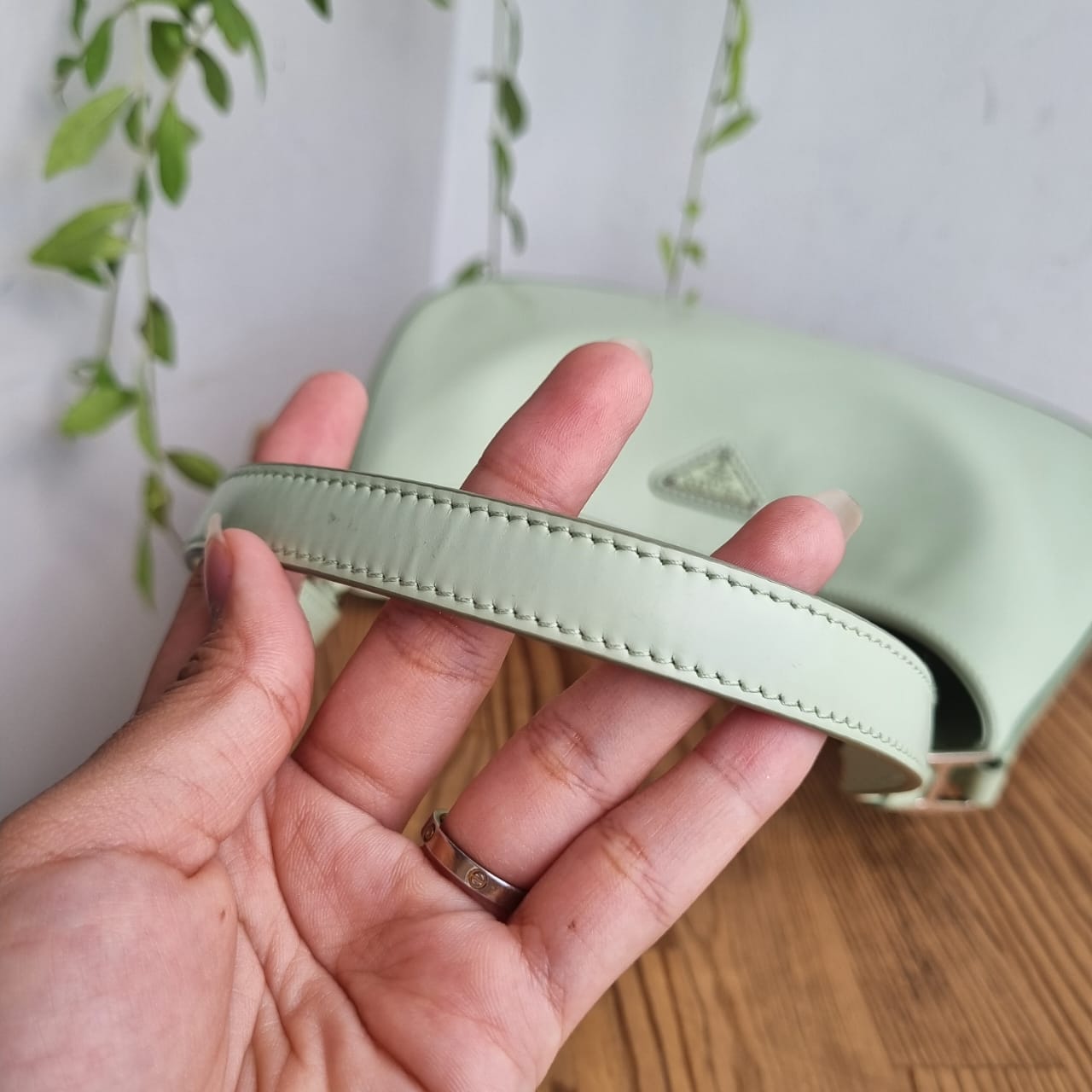Prada Cleo Spazzolato Aqua Green 2021 Size 25x6x16