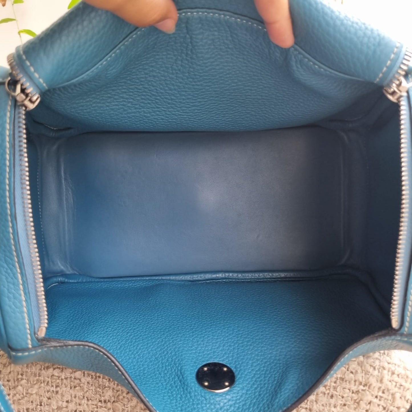 Hermes Lindy 30 Blue Jeans PHW #R Size 30x13x20