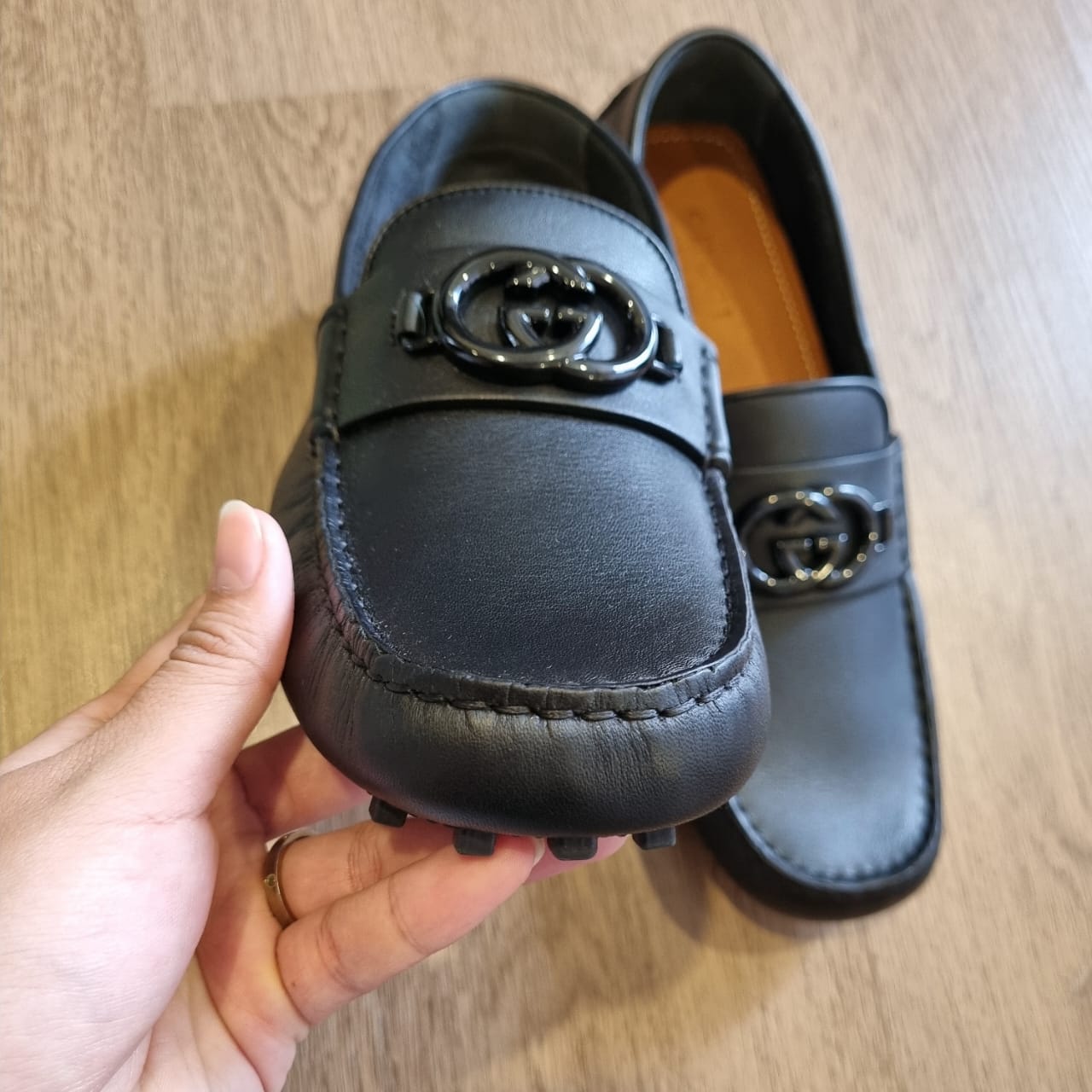 Gucci Clove Calf Soft Loafers Black Size 8/27,5 NEW