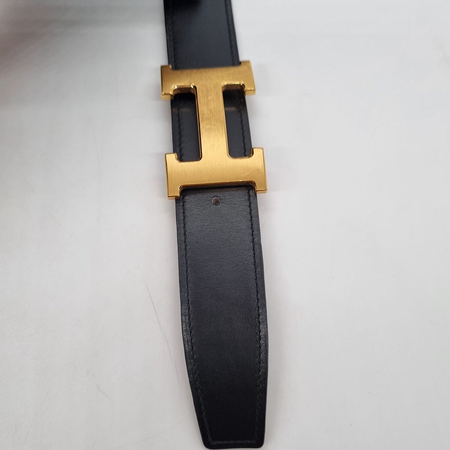 Hermes Reversible Belt Black Gold GHW #O 2011 (Size 120)