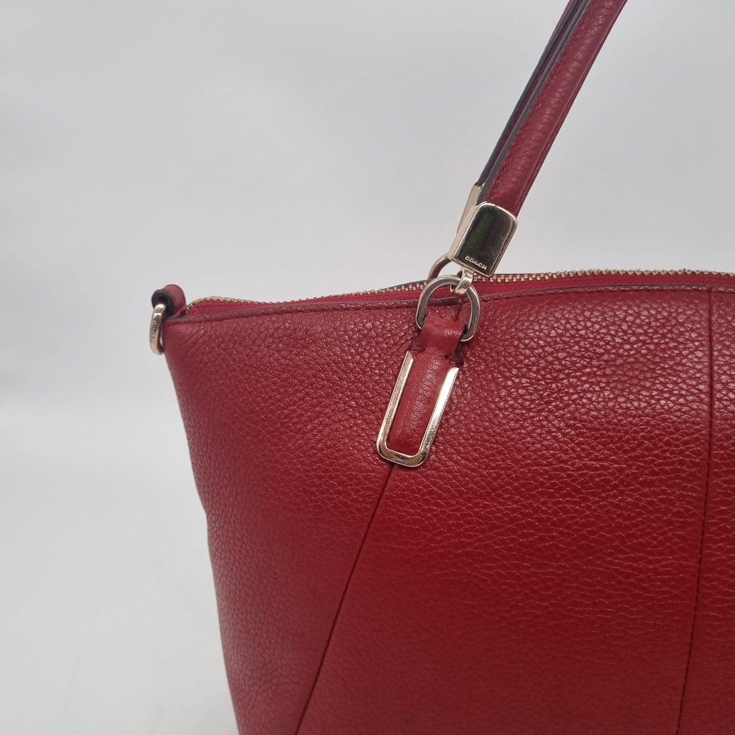 Coach Kelsey Pebble Leather Red 2in1 Size 27x8x20