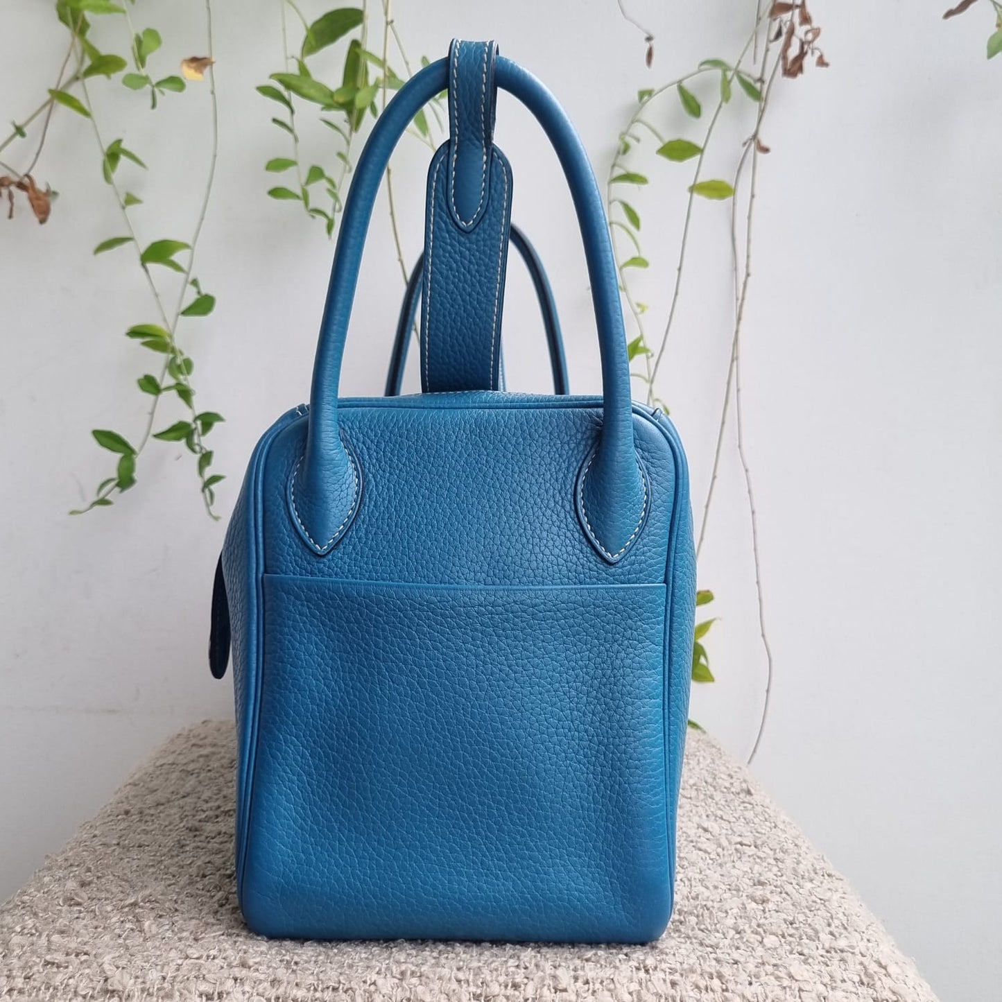 Hermes Lindy 30 Blue Jeans PHW #R Size 30x13x20