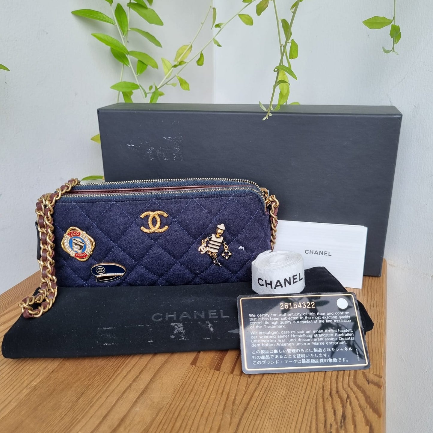 Chanel Charming Navy Crossbody Bag #26 2019 Size 19x4x10