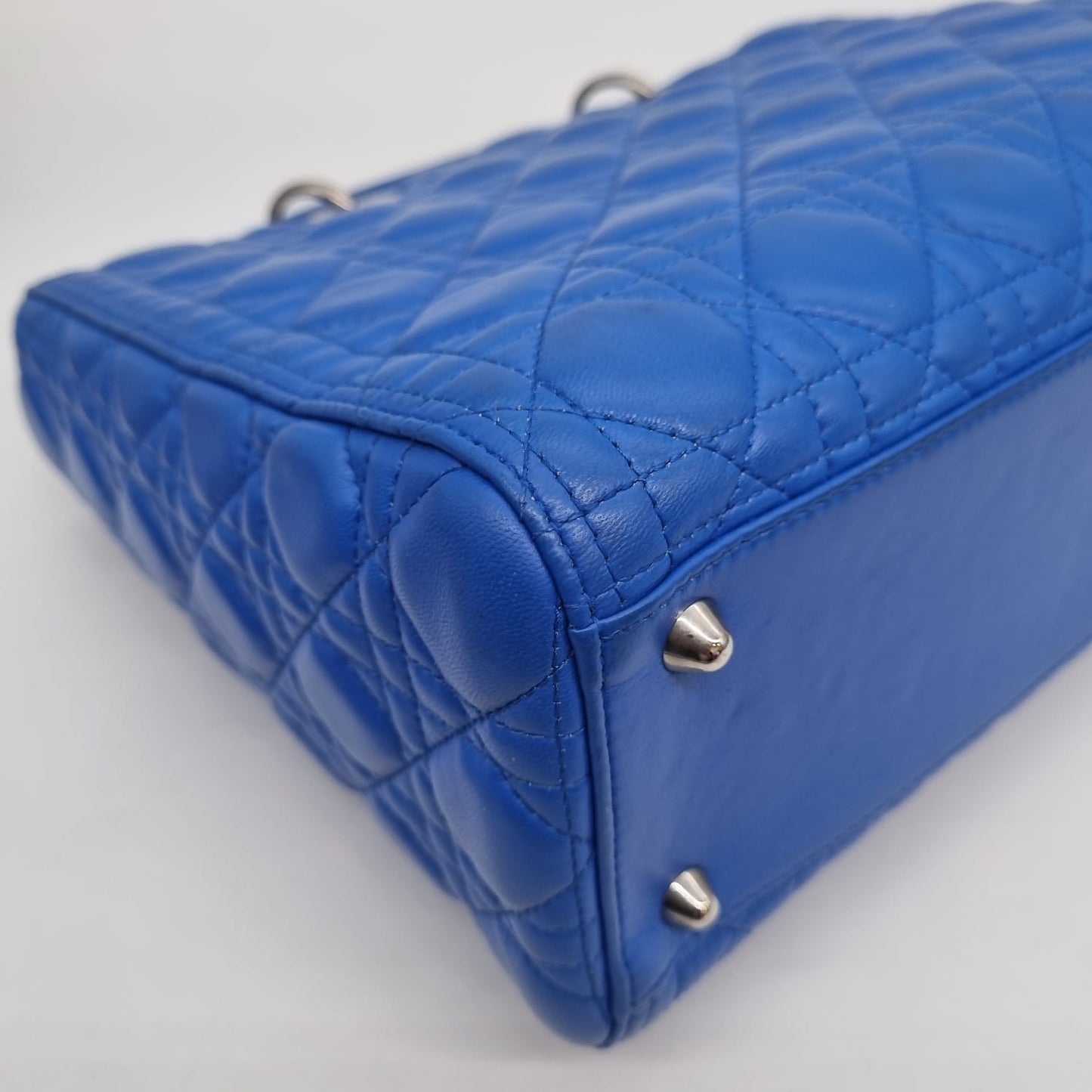 Dior Lady Dior Large Blue SHW 2013 Size 33x11x25