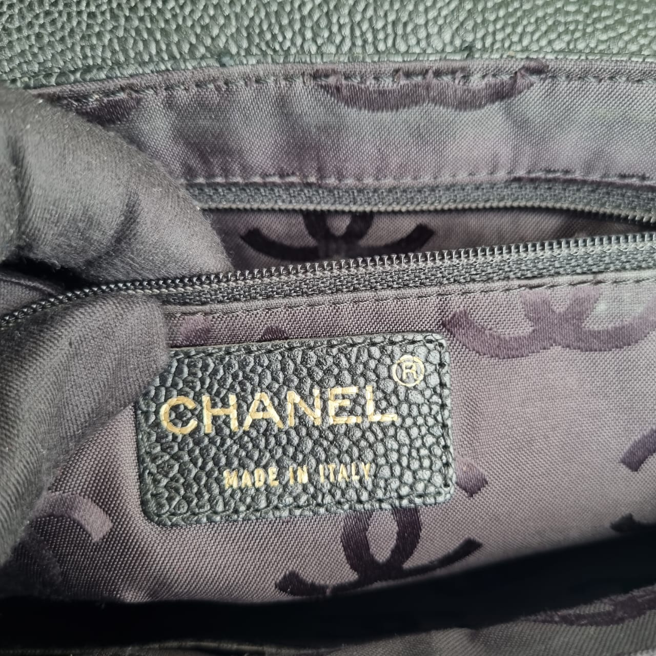 Chanel Vintage Flap Bag Black Caviar GHW (broken Holo) Size 29x9x16